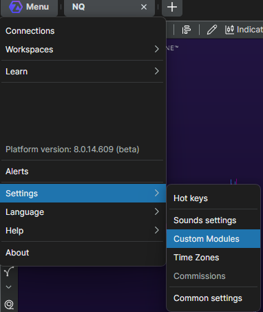 Navigate to Custom Modules